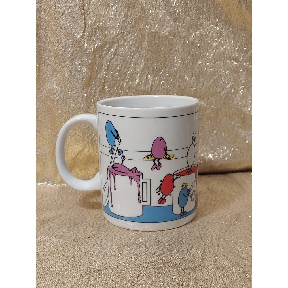 Vintage 1987 Houston Foods Anthropomorph Easter Eggs Ceramic Coffee Tea Cup Mug